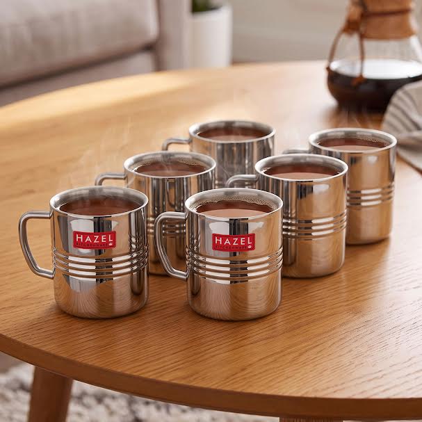 Stainless Steel Green Tea Mug Set of 6, 300ML (Each)