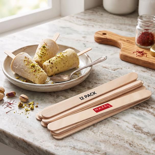 Wooden Kulfi Sticks, 12 Pcs