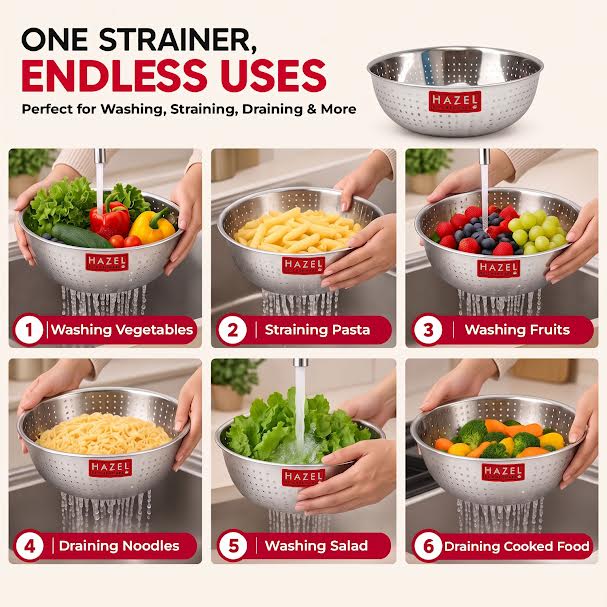 Stainless Steel  Vegetable Strainer, 23cm