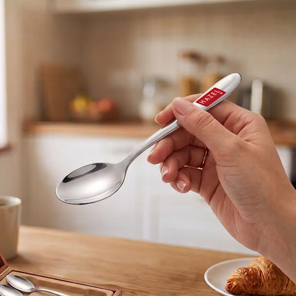 Stainless Steel Spoon Set of 6, 16 cm Dining & Kitchen Spoons