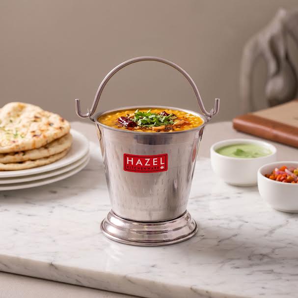 Stainless Steel Serving Bucket for Dal & Curry, 800 ML