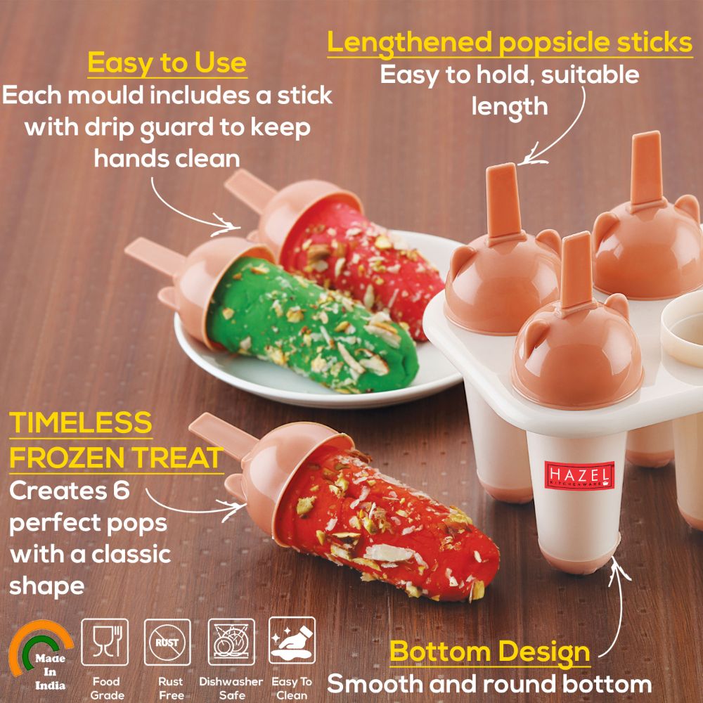 Reusable Plastic Kulfi Mould Set – 6 Pieces