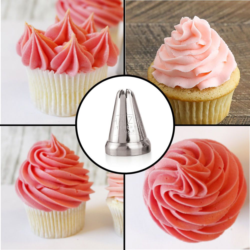 Stainless Steel Cake Decorating Nozzle Set of 3 Icing Tips