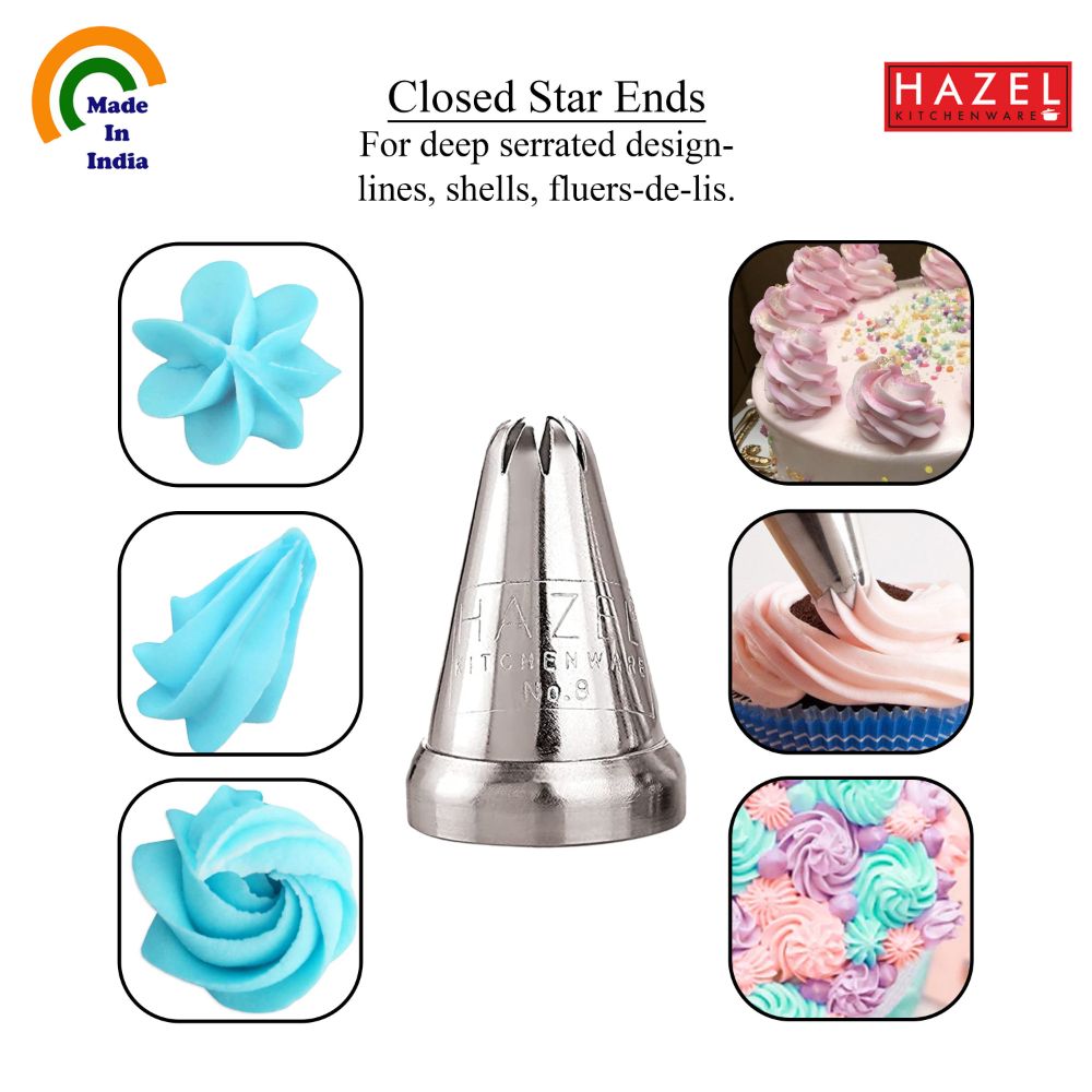 Stainless Steel Cake Decorating Nozzle Set of 3 Icing Tips