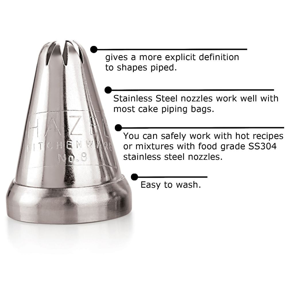Stainless Steel Cake Decorating Nozzle Set of 3 Icing Tips