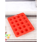 Silicone Flower & Round Chocolate Mold – Red