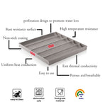 Grey bread tray diagram showing 40.5 cm length, 38 cm width, and 3.5 cm height.