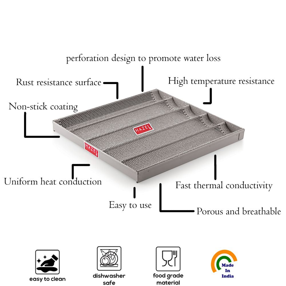 Grey bread tray diagram showing 40.5 cm length, 38 cm width, and 3.5 cm height.