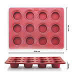 HAZEL Aluminium Non Stick Muffin Tray – 12 Cups (Red)