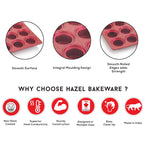 HAZEL Aluminium Non Stick Muffin Tray – 12 Cups (Red)