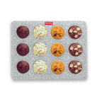 HAZEL Aluminium Muffin Tray – 12 Cups (Grey) — shown with product details