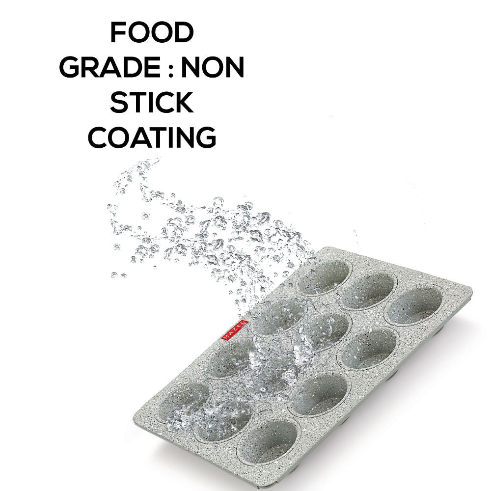 HAZEL Aluminium Muffin Tray – 12 Cups (Grey) — shown in a product arrangement