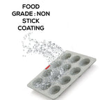 HAZEL Aluminium Muffin Tray – 12 Cups (Grey) — shown in a product arrangement