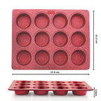 HAZEL Aluminium Non Stick Muffin Tray – 12 Cups (Red)