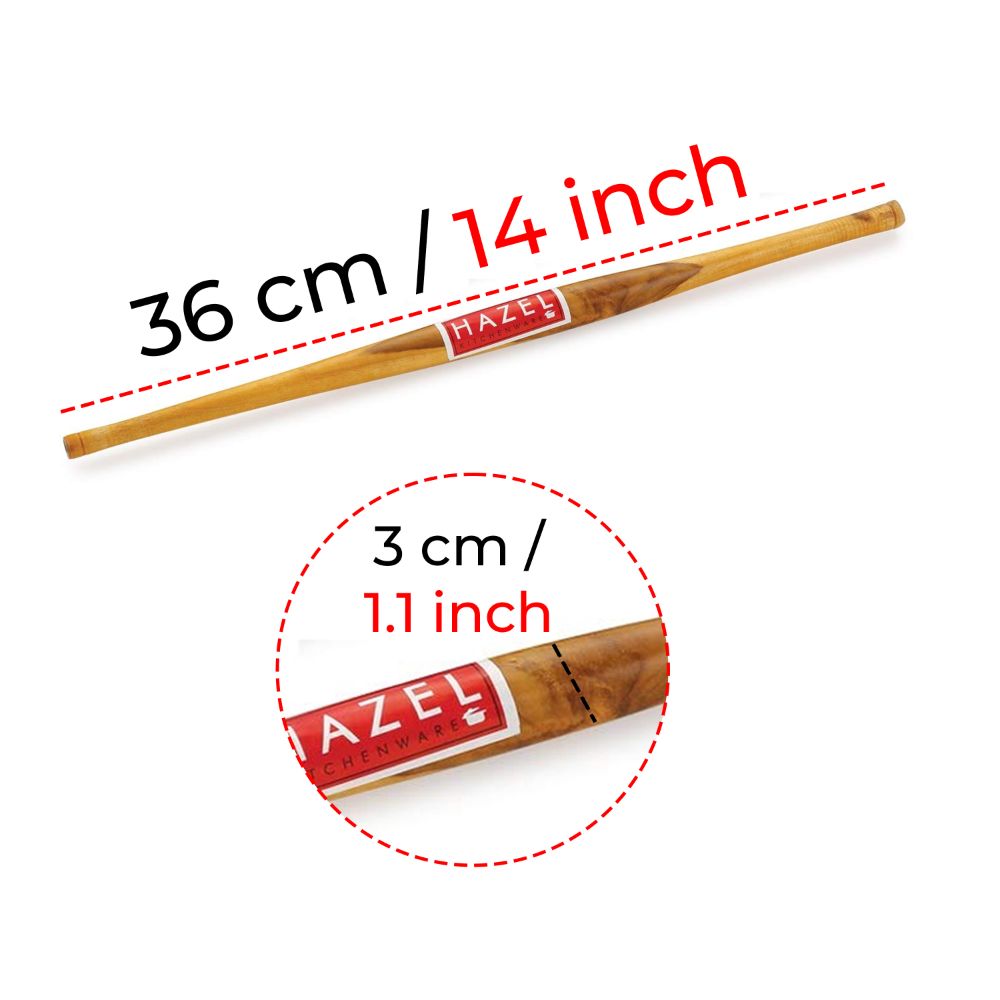 Wooden Belan /Rolling Pin for Chapati ,Puri & Papad, 36cm