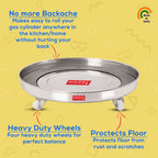 Stainless Steel Gas Cylinder Trolley with Rollers