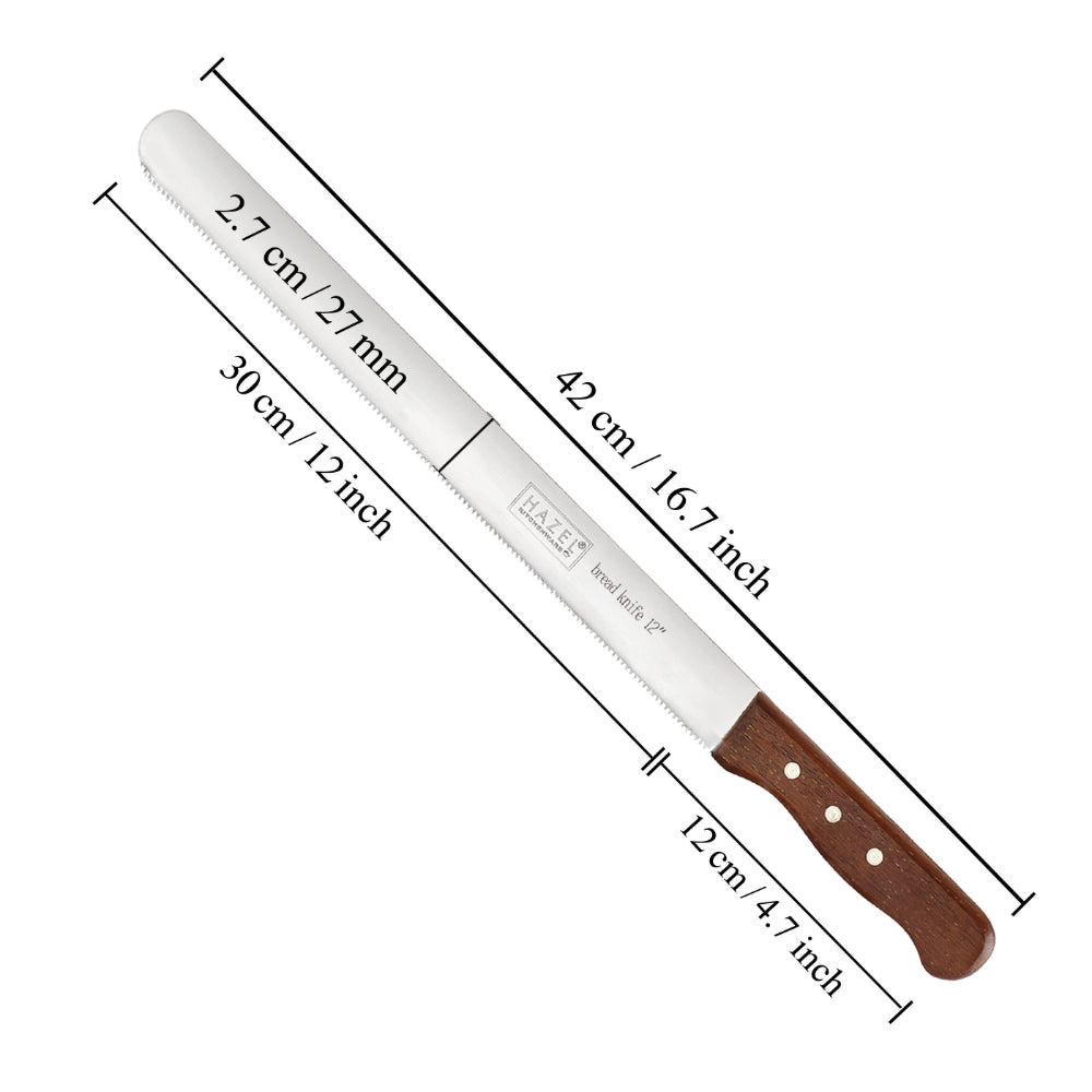 Steel cake Cutting Knife with Wooden Handle – 12 Inch