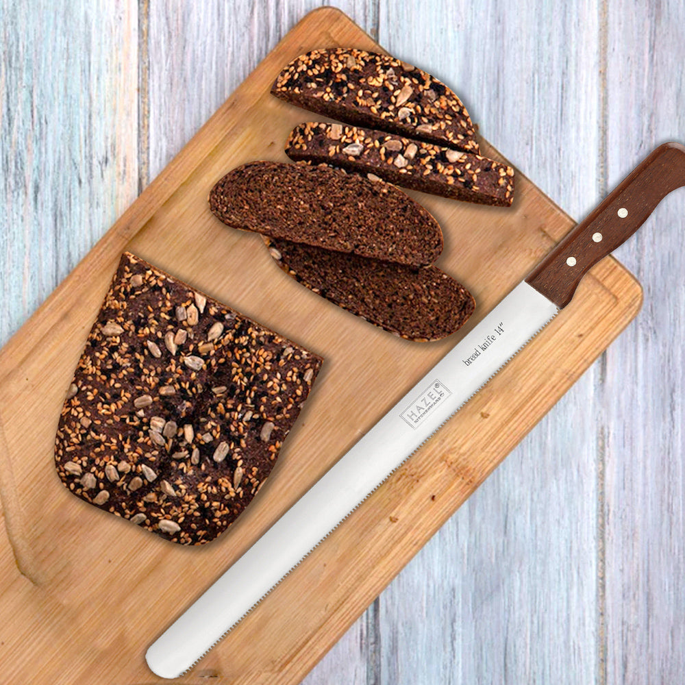 Steel Bread Knife with Wooden Handle – 14 Inch