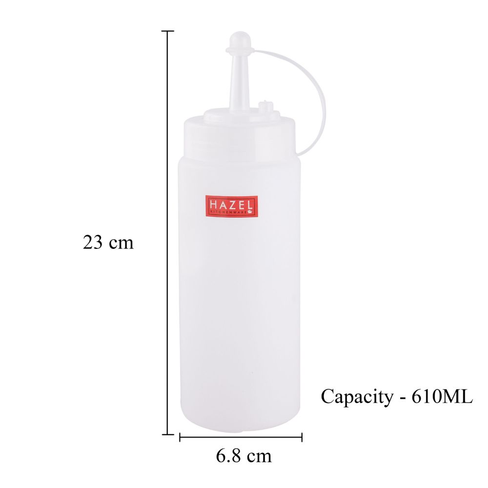 Plastic Chutney/Sauce Squeeze Bottle for Cafeterias, 610 ML