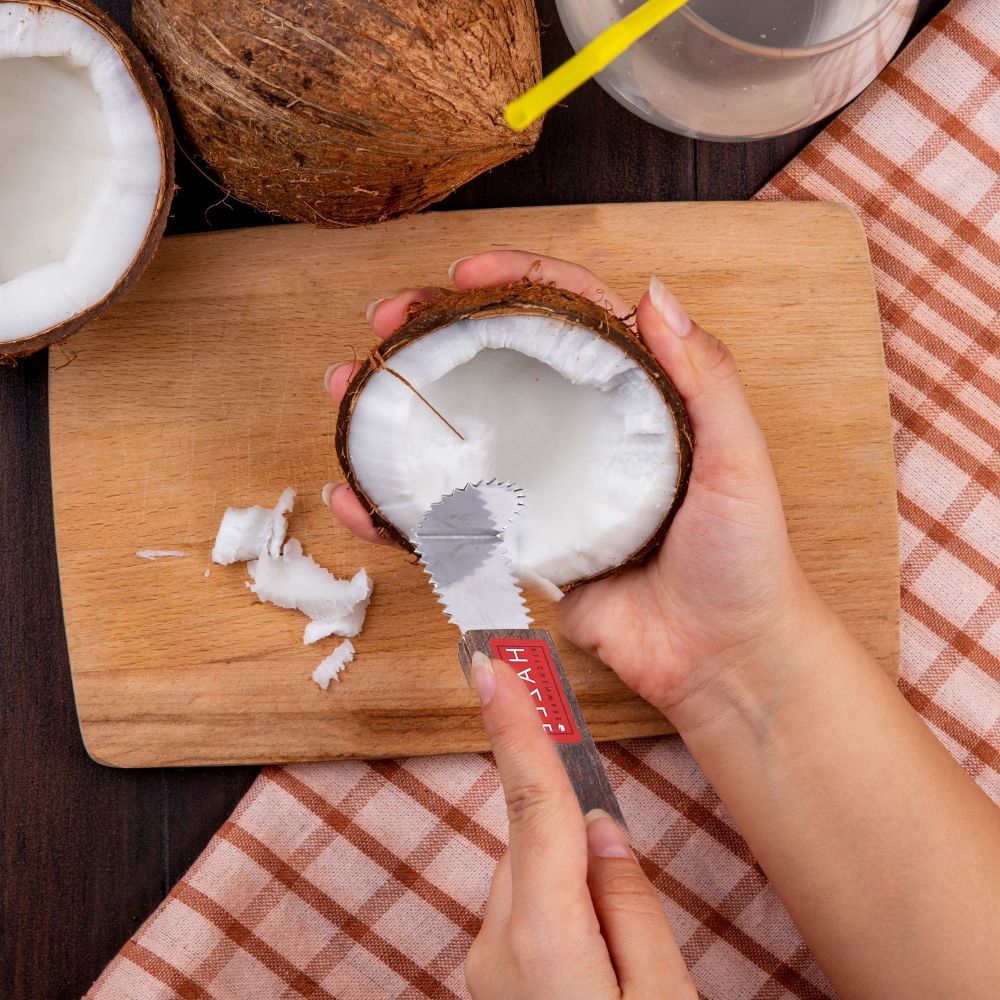 Coconut Scraper with Steel Blades
