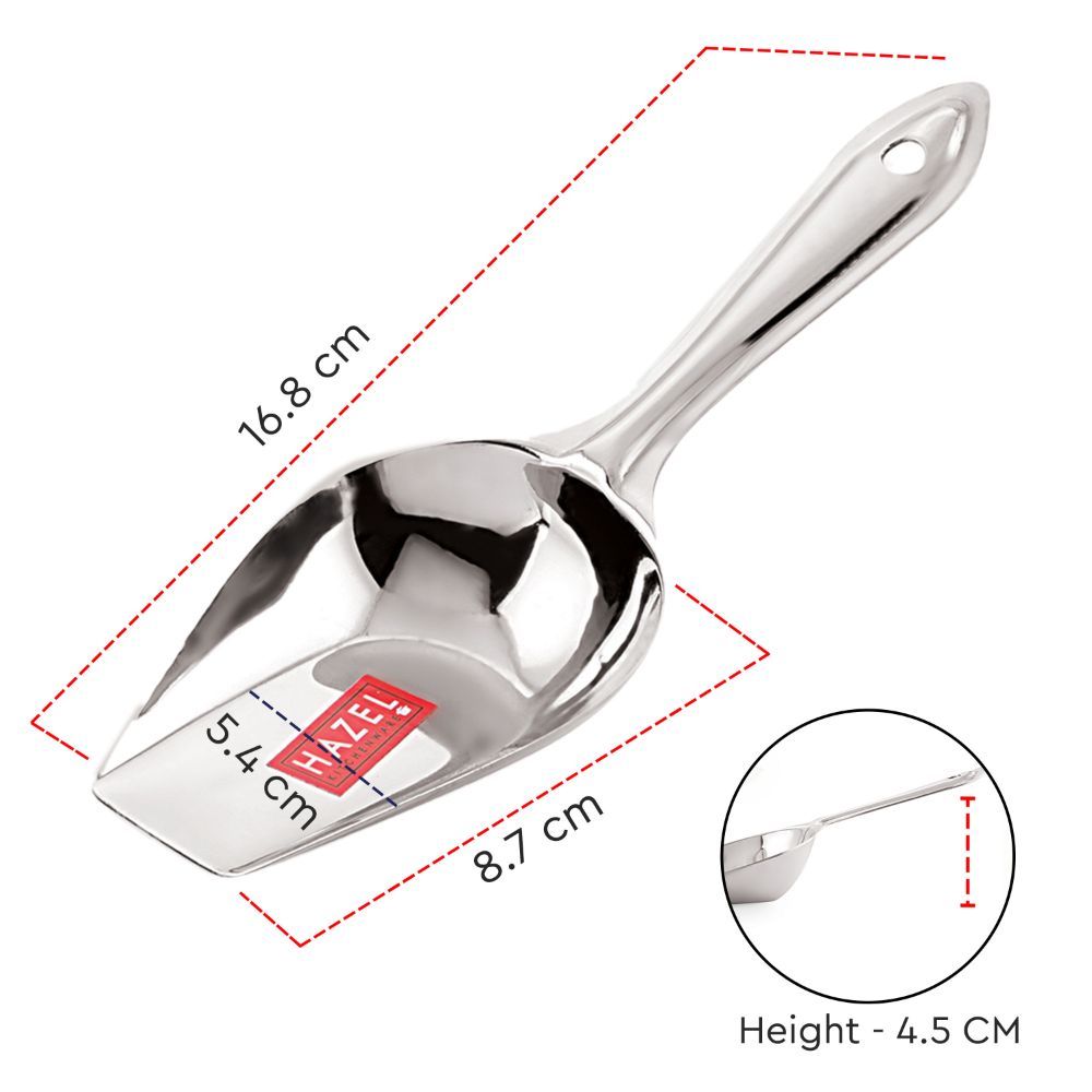 Stainless Steel Flour Scoop, Strong Grip Kitchen Utility Tool