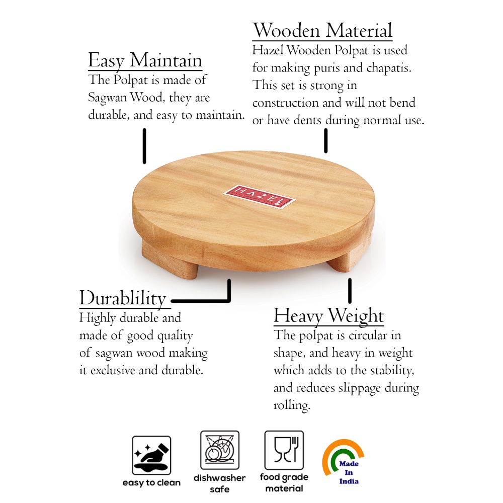 Wooden  Chakla (Chapati Maker)- 25 cm