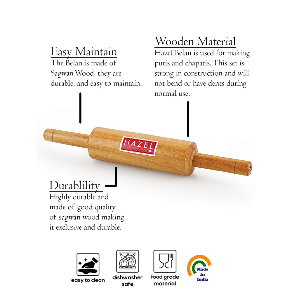 Wooden Belan (Rolling Pin) – 38 cm