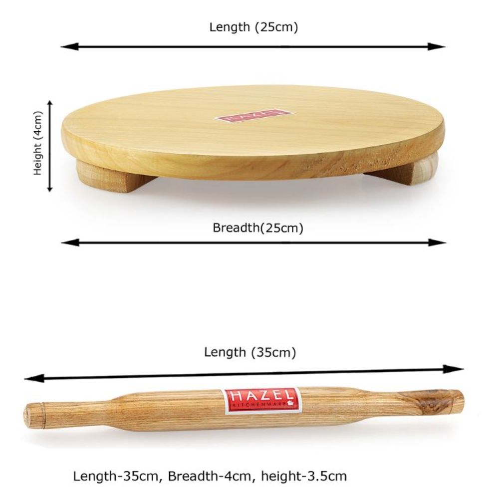 Wooden Polpat/Chakla & Belan Combo – 2 Pc Set , 24cm