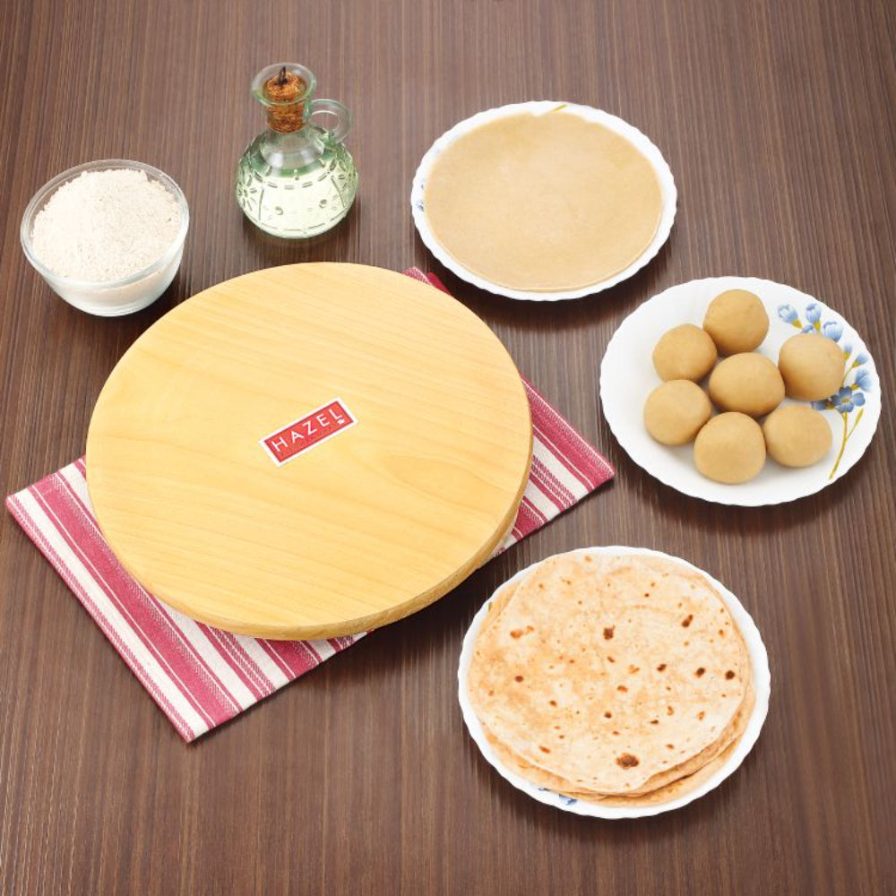 Wooden Chakla and Belan Combo - 2 Pc Set, 21cm