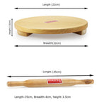 Wooden Chakla and Belan Combo - 2 Pc Set, 21cm