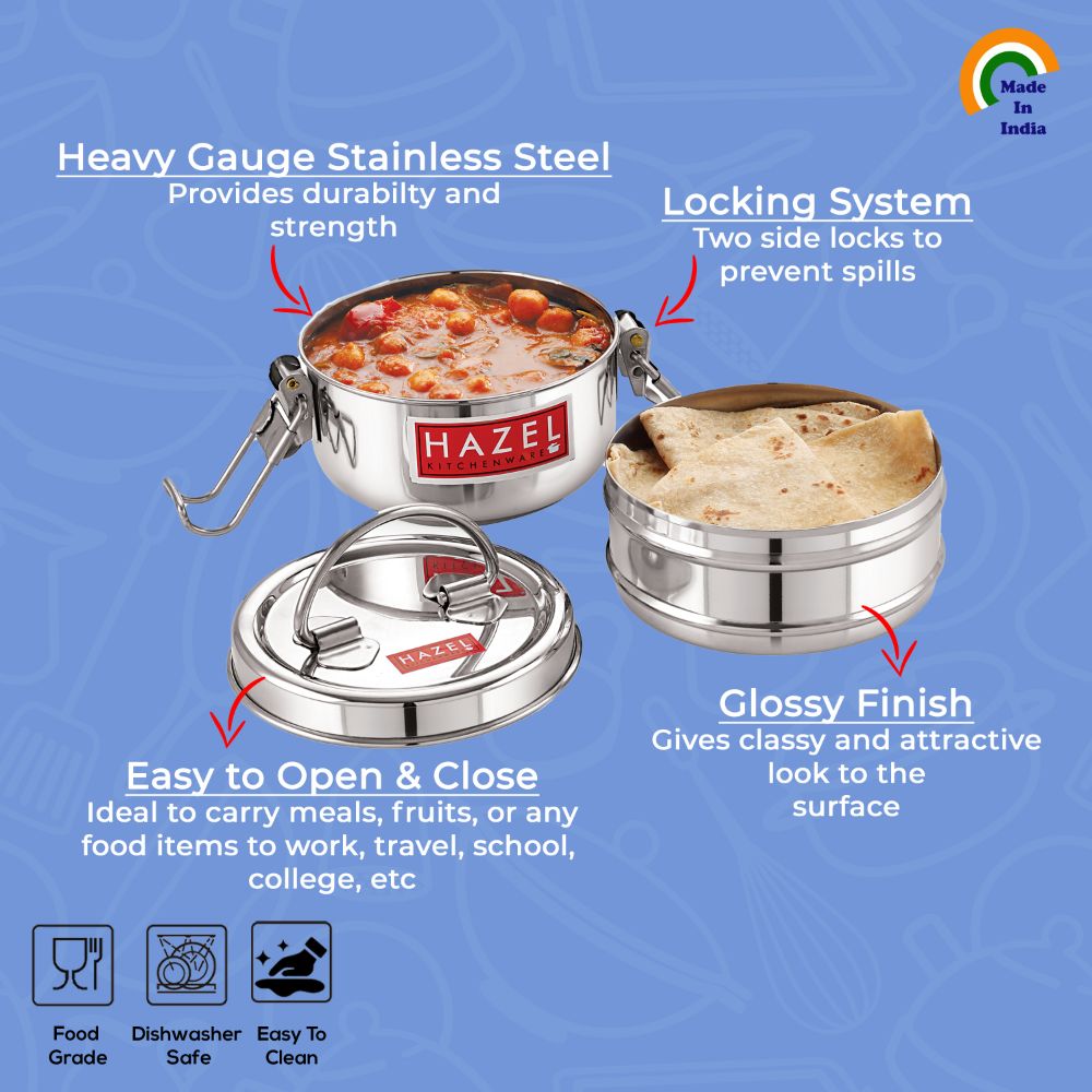 2-Tier Steel Locking Tiffin
