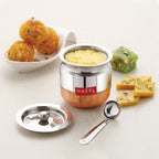 Stainless Steel Copper Bottom Oil & Ghee Container with Spoon – 300 ML