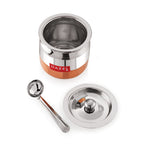 Stainless Steel Copper Bottom Oil & Ghee Container with Spoon – 300 ML