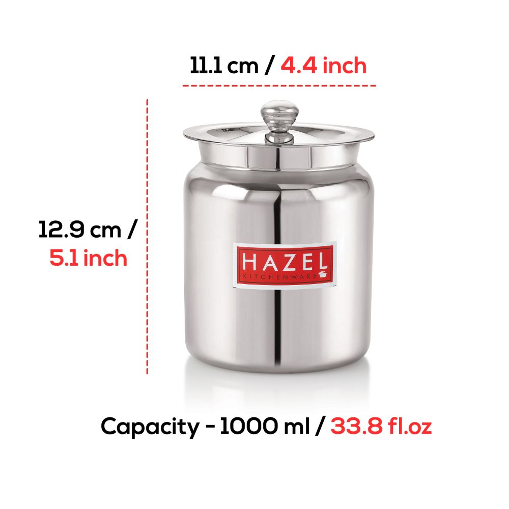 Stainless Steel Ghee Container With Lid -  1 L