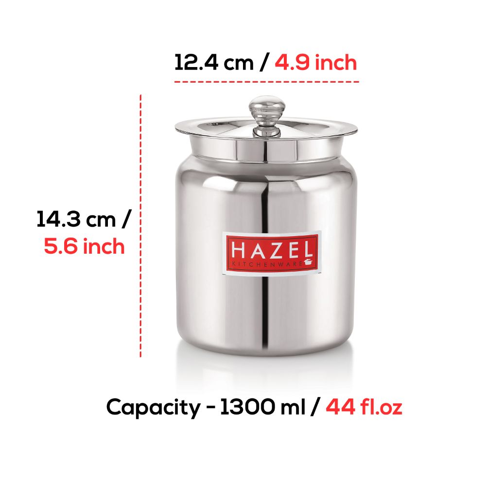 Stainless Steel Oil Container With Lid - 1.3L