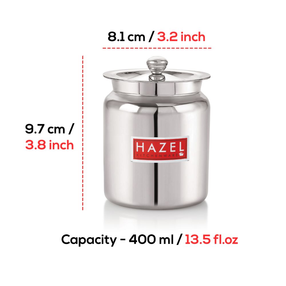 Stainless Steel Oil Container With Lid - 400ML