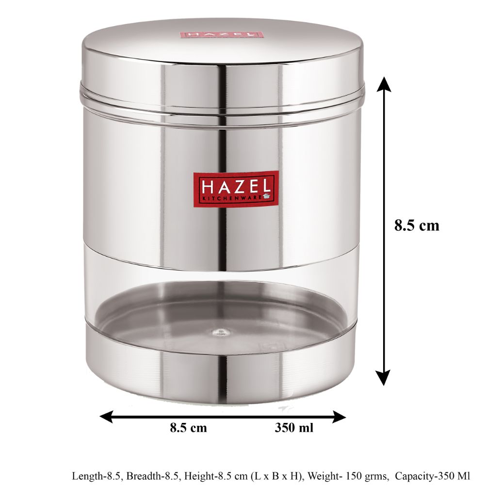 Stainless Steel Transparent  Container - 350ML