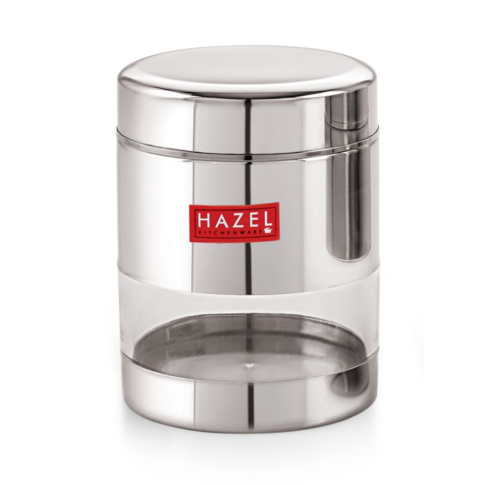 Stainless Steel Glossy Transparent Jars, 400 ML