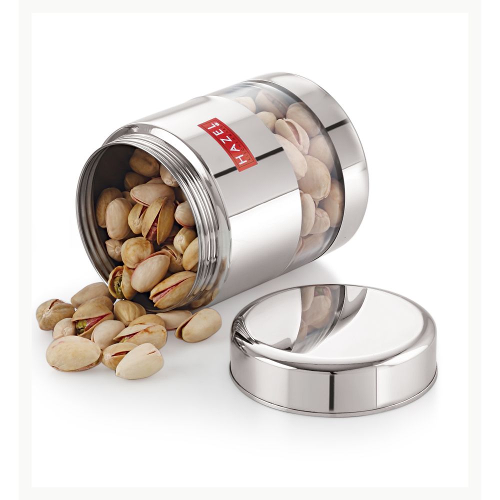 Stainless Steel Glossy Transparent Jars, 400 ML