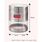 Stainless Steel Transparent Container, Matte Finish, 400 ML