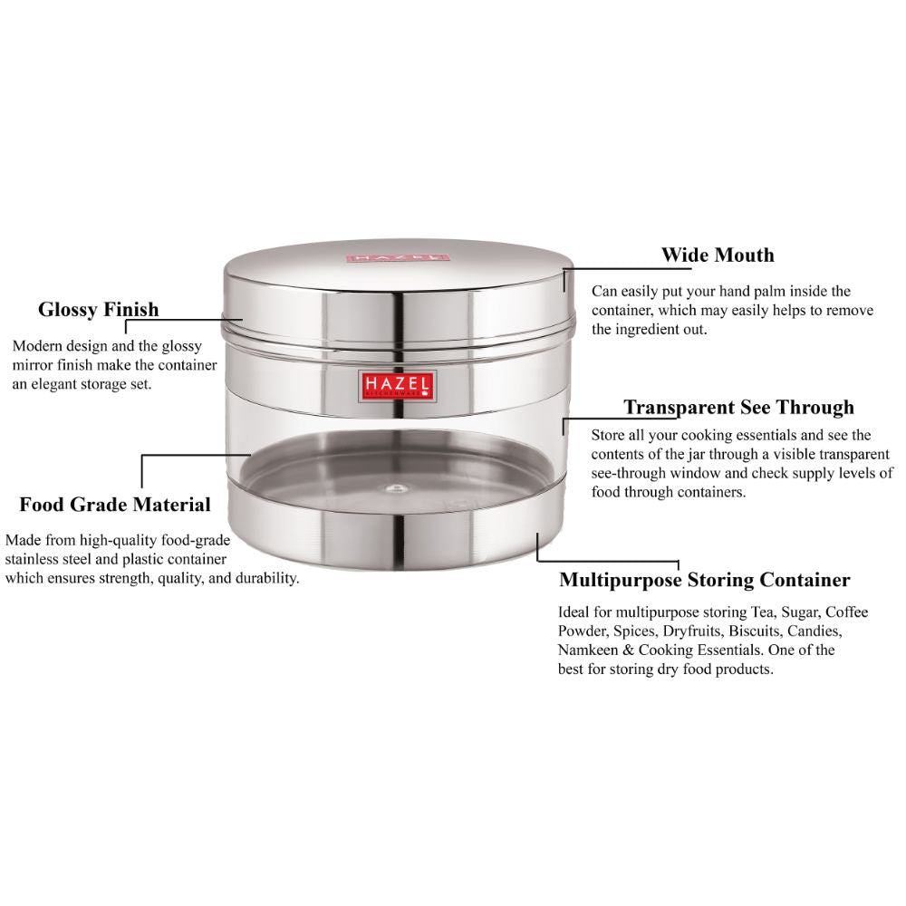 Stainless Steel Transparent Container, 500 ML