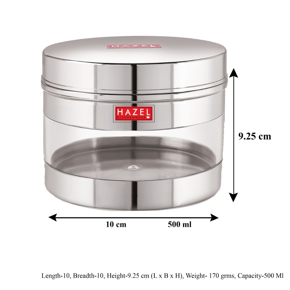Stainless Steel Transparent Container, 500 ML