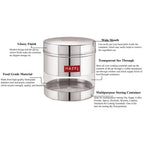 Stainless Steel Transparent Container, 750 ML
