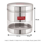 Stainless Steel Transparent Container, 750 ML