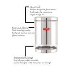 glossy mirror finish, and transparent see-through design with callout labels.