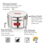 Stainless Steel Mini Containers with Airtight Lid, Set Of 3 - 250, 300 & 350 ML