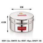 Stainless Steel Mini Containers with Airtight Lid, Set Of 3 - 250, 300 & 350 ML