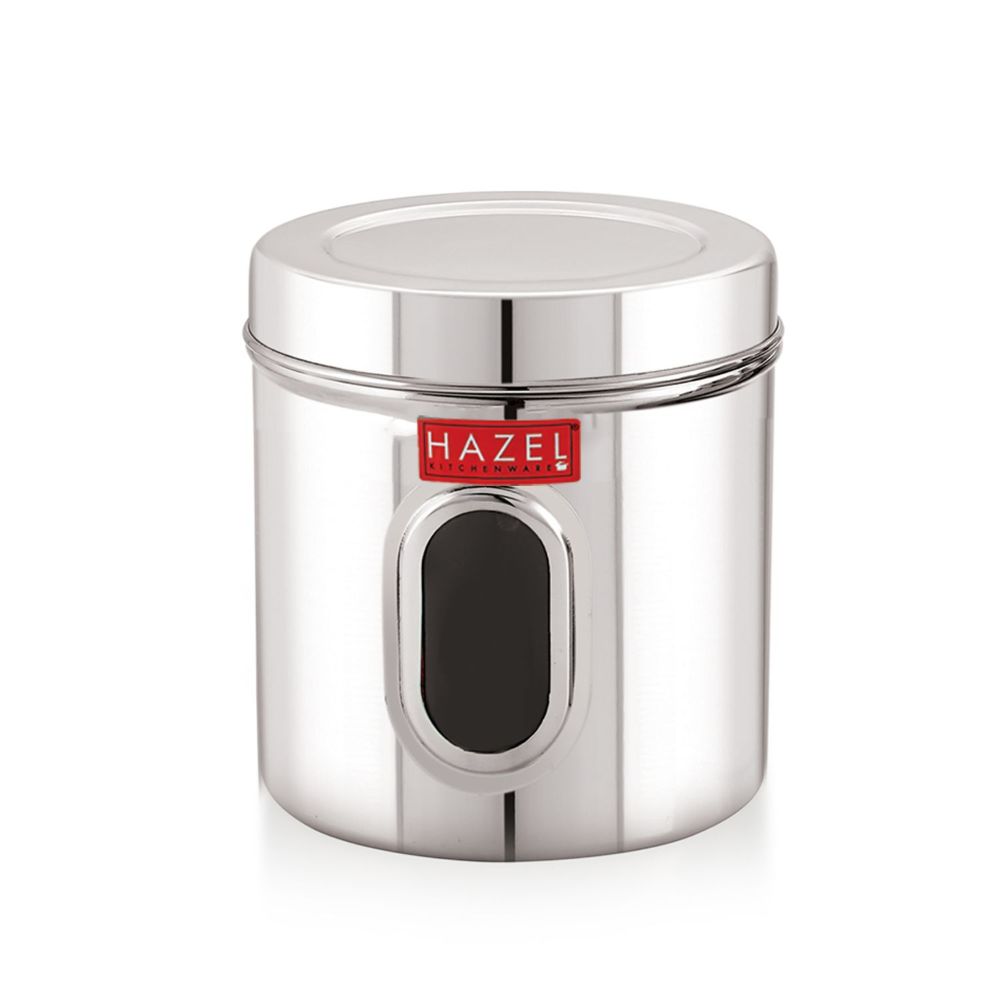 Steel Storage Container with Airtight Lid, Transparent, 1400 ML