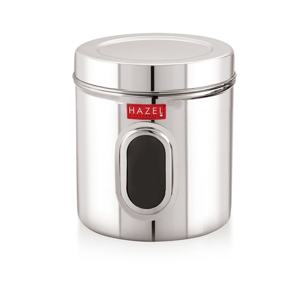 Steel Storage Container with Airtight Lid, Transparent, 1700 ML