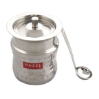 Stainless Hammered Finish Oil or Ghee Container, 300ML